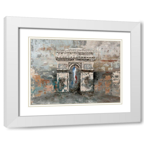 Arc de Triomphe White Modern Wood Framed Art Print with Double Matting by Cusson, Marie Elaine
