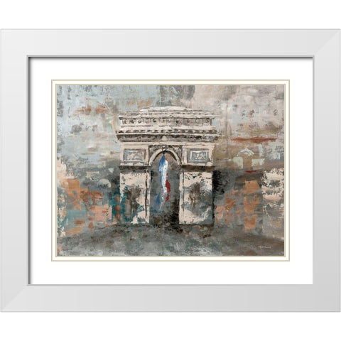 Arc de Triomphe White Modern Wood Framed Art Print with Double Matting by Cusson, Marie Elaine