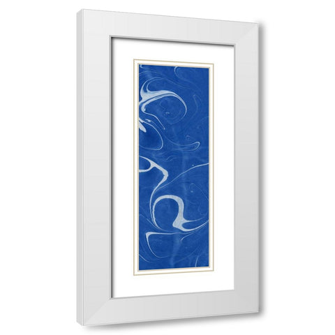 Blue Marble Panel Trio III White Modern Wood Framed Art Print with Double Matting by Green, Nancy