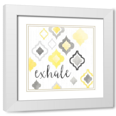 Yellow Gray Moroccan Sentiment II White Modern Wood Framed Art Print with Double Matting by Noonday Design