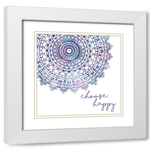 Cosmic Mandala I White Modern Wood Framed Art Print with Double Matting by Noonday Design