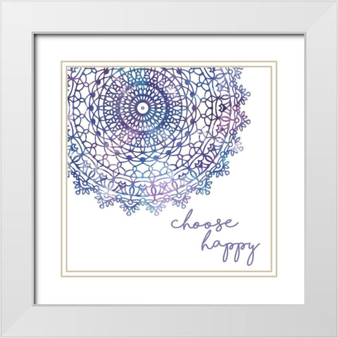 Cosmic Mandala I White Modern Wood Framed Art Print with Double Matting by Noonday Design
