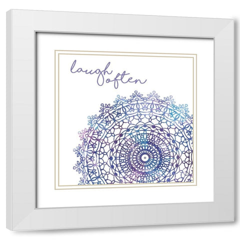 Cosmic Mandala II White Modern Wood Framed Art Print with Double Matting by Noonday Design