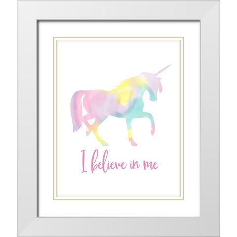 Watercolor Unicorn I  White Modern Wood Framed Art Print with Double Matting by Reed, Tara