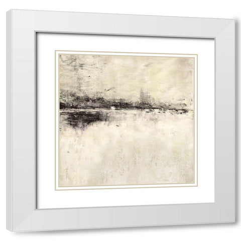 Reflection in Ebony Square White Modern Wood Framed Art Print with Double Matting by Cusson, Marie Elaine