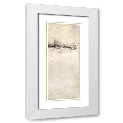 Reflection in Ebony Panel II White Modern Wood Framed Art Print with Double Matting by Cusson, Marie Elaine