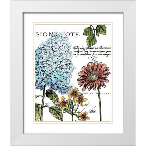 Botanical Postcard Color I White Modern Wood Framed Art Print with Double Matting by Cusson, Marie Elaine