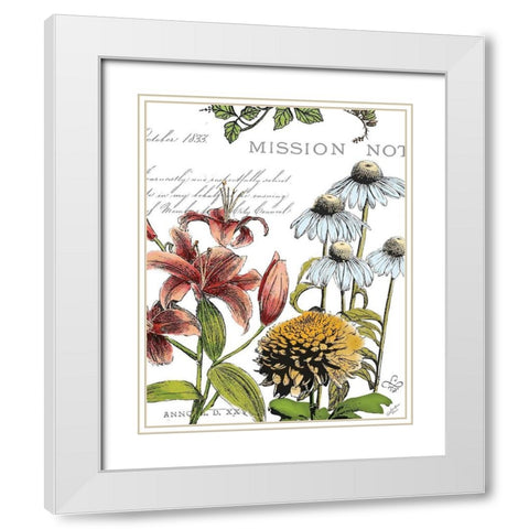 Botanical Postcard Color II White Modern Wood Framed Art Print with Double Matting by Cusson, Marie Elaine