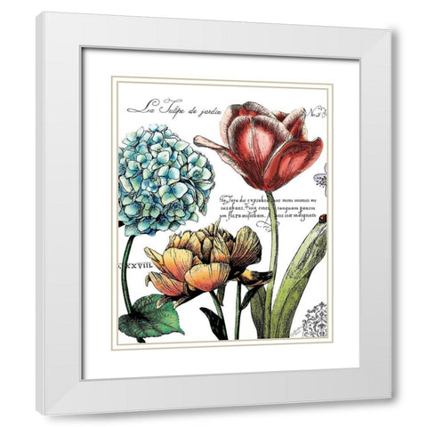 Botanical Postcard Color IV White Modern Wood Framed Art Print with Double Matting by Cusson, Marie Elaine