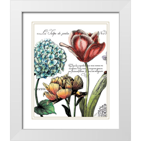 Botanical Postcard Color IV White Modern Wood Framed Art Print with Double Matting by Cusson, Marie Elaine
