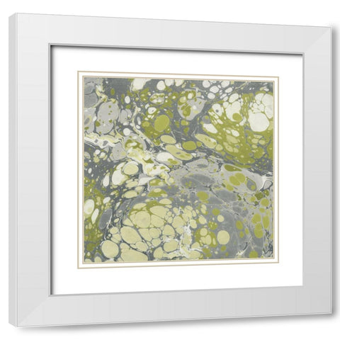 Turquoise Marble I White Modern Wood Framed Art Print with Double Matting by Green, Nancy