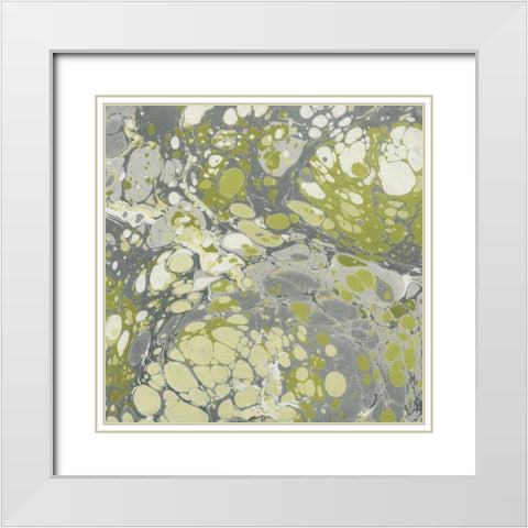 Turquoise Marble I White Modern Wood Framed Art Print with Double Matting by Green, Nancy