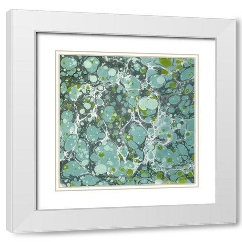 Turquoise Marble III White Modern Wood Framed Art Print with Double Matting by Green, Nancy