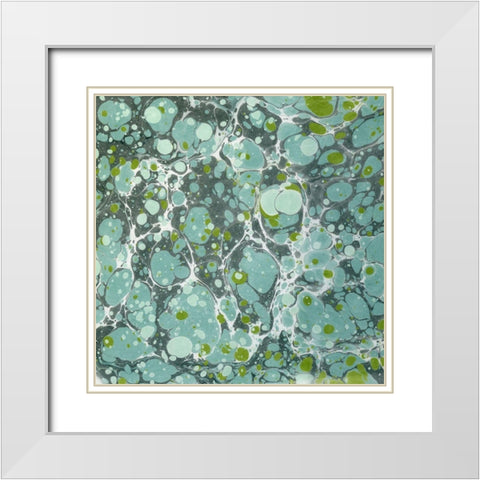 Turquoise Marble III White Modern Wood Framed Art Print with Double Matting by Green, Nancy