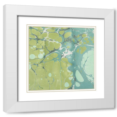 Turquoise Marble IV White Modern Wood Framed Art Print with Double Matting by Green, Nancy