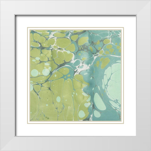 Turquoise Marble IV White Modern Wood Framed Art Print with Double Matting by Green, Nancy