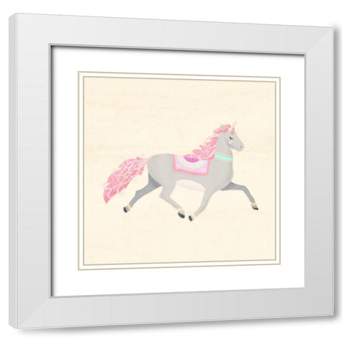 Unicorn Pastel I White Modern Wood Framed Art Print with Double Matting by Noonday Design