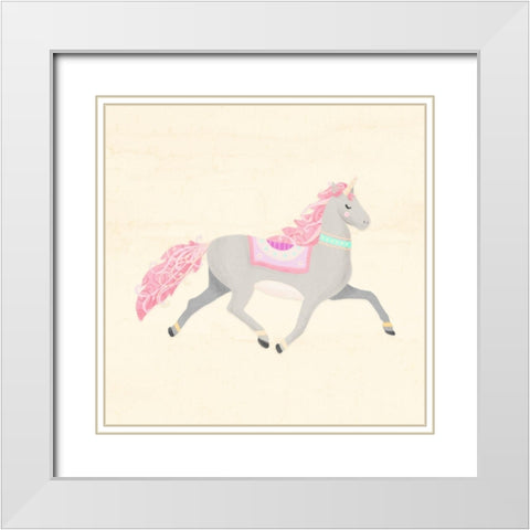 Unicorn Pastel I White Modern Wood Framed Art Print with Double Matting by Noonday Design