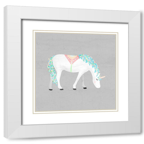 Unicorn Pastel III White Modern Wood Framed Art Print with Double Matting by Noonday Design