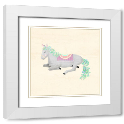 Unicorn Pastel IV White Modern Wood Framed Art Print with Double Matting by Noonday Design