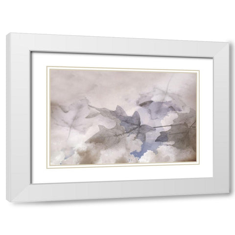 Shadow Leaves White Modern Wood Framed Art Print with Double Matting by Tyrrell, Lu Anne
