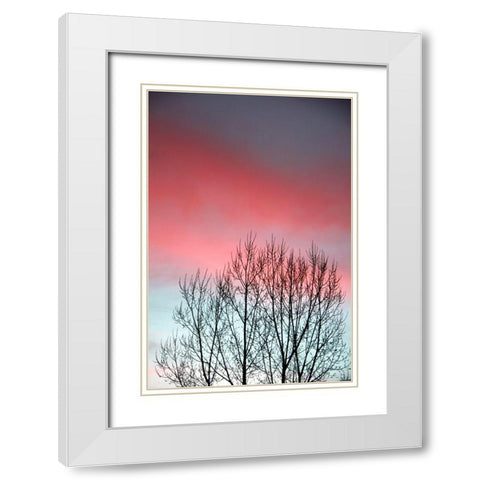 Twilight Sunset panel set White Modern Wood Framed Art Print with Double Matting by Tyrrell, Lu Anne
