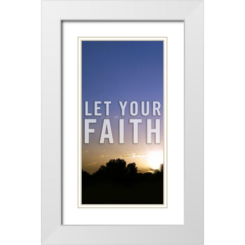 Let Your Faith Panel A White Modern Wood Framed Art Print with Double Matting by Tyrrell, Lu Anne