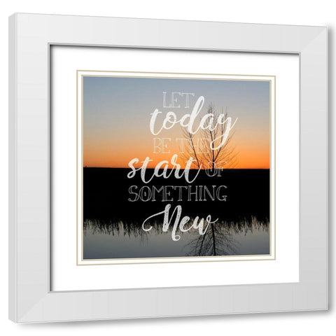 Let Today Be White Modern Wood Framed Art Print with Double Matting by Tyrrell, Lu Anne
