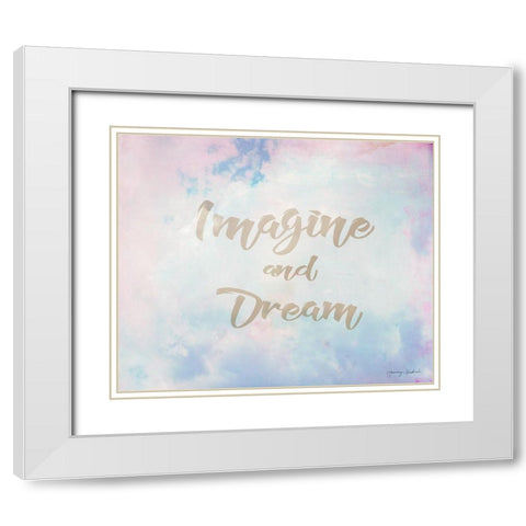 Imagine and Dream White Modern Wood Framed Art Print with Double Matting by Kushnir, Tammy