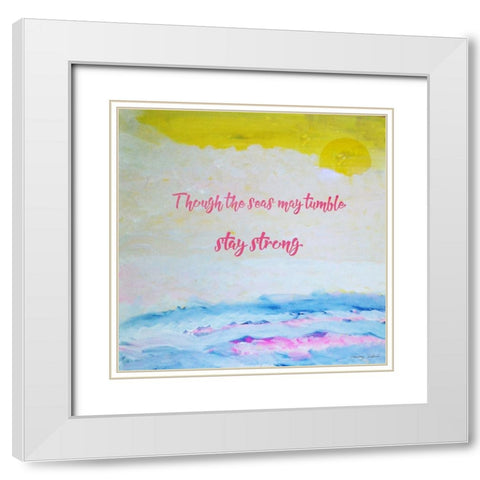 Never Give Up White Modern Wood Framed Art Print with Double Matting by Kushnir, Tammy