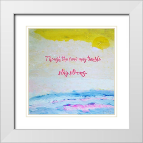 Never Give Up White Modern Wood Framed Art Print with Double Matting by Kushnir, Tammy
