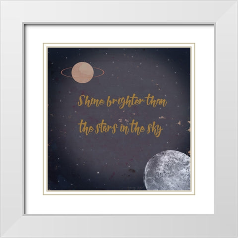Shine Brighter White Modern Wood Framed Art Print with Double Matting by Kushnir, Tammy