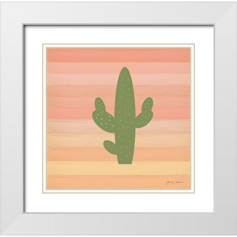 Cactus Desert I  White Modern Wood Framed Art Print with Double Matting by Kushnir, Tammy