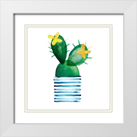 Colorful Cactus I  White Modern Wood Framed Art Print with Double Matting by Northern Lights