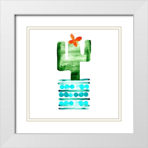 Colorful Cactus II  White Modern Wood Framed Art Print with Double Matting by Northern Lights