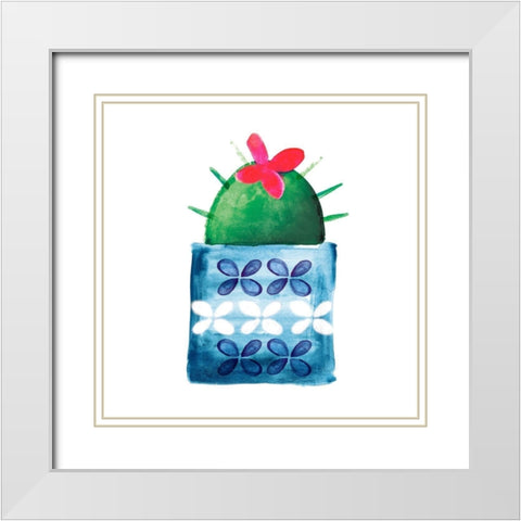 Colorful Cactus IV  White Modern Wood Framed Art Print with Double Matting by Northern Lights