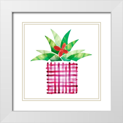 Colorful Cactus V  White Modern Wood Framed Art Print with Double Matting by Northern Lights