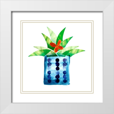 Colorful Cactus VII White Modern Wood Framed Art Print with Double Matting by Northern Lights