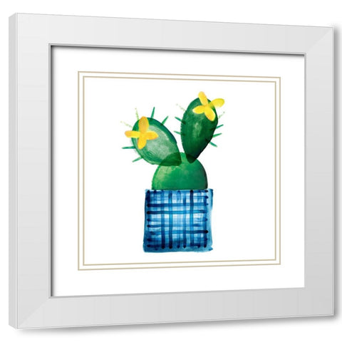 Colorful Cactus VIII White Modern Wood Framed Art Print with Double Matting by Northern Lights