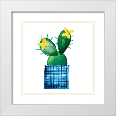 Colorful Cactus VIII White Modern Wood Framed Art Print with Double Matting by Northern Lights