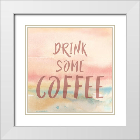 Put Your Hair Up Square B White Modern Wood Framed Art Print with Double Matting by Coulter, Cynthia