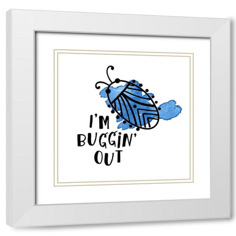 Buggin Out II White Modern Wood Framed Art Print with Double Matting by Noonday Design