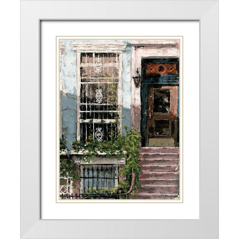 New York Neighborhood I White Modern Wood Framed Art Print with Double Matting by Cusson, Marie Elaine