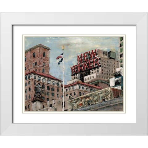 New Yorker White Modern Wood Framed Art Print with Double Matting by Cusson, Marie Elaine