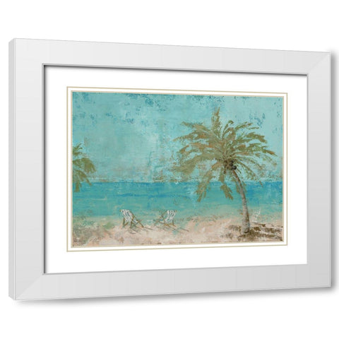 Beach Day Landscape I White Modern Wood Framed Art Print with Double Matting by Cusson, Marie Elaine