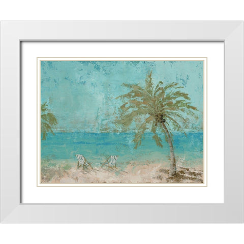 Beach Day Landscape I White Modern Wood Framed Art Print with Double Matting by Cusson, Marie Elaine
