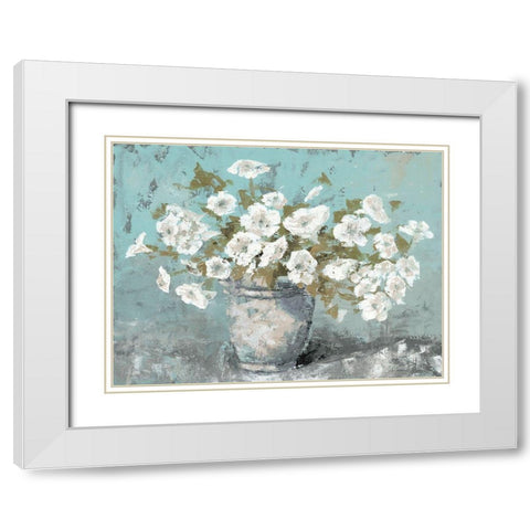 Morning Blossom Still Life White Modern Wood Framed Art Print with Double Matting by Cusson, Marie Elaine