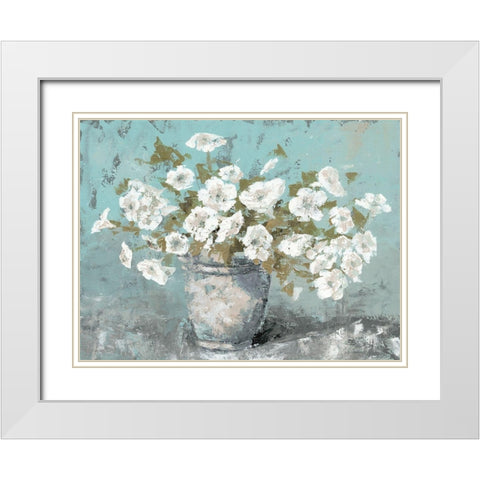 Morning Blossom Still Life White Modern Wood Framed Art Print with Double Matting by Cusson, Marie Elaine