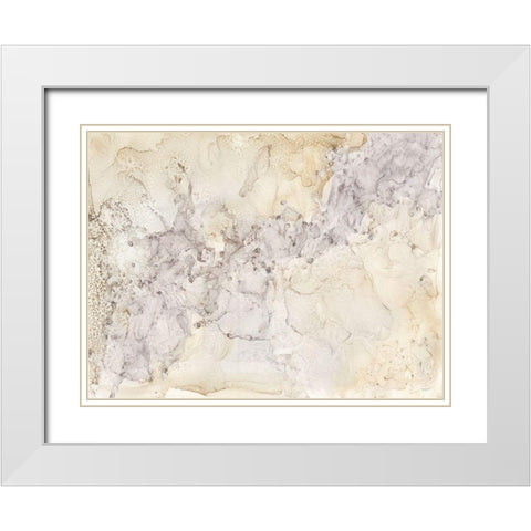 Gold and Silver Mineral Abstract White Modern Wood Framed Art Print with Double Matting by Reed, Tara