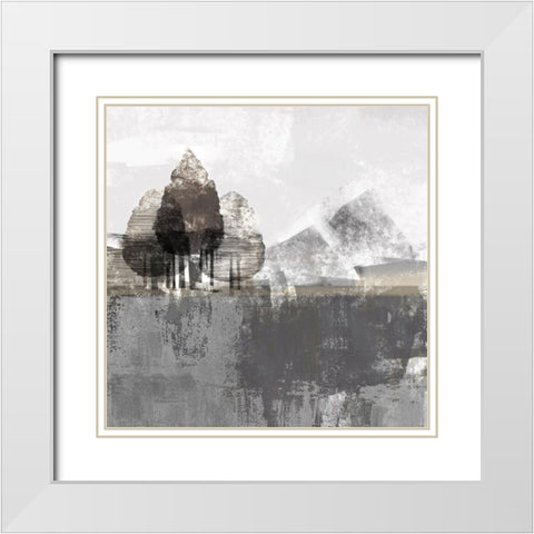 Textured Landscape White Modern Wood Framed Art Print with Double Matting by Northern Lights